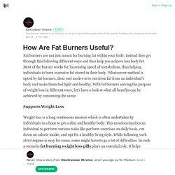 How Are Fat Burners Useful?