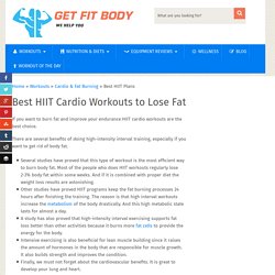 Top Fat Burning HIIT Cardio Workout Plans