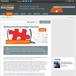 Behavior-centered Design at Google: A Case Study by Suz Burroughs & Sarah Devereaux