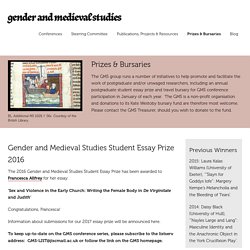 Prizes & Bursaries – Gender and Medieval Studies