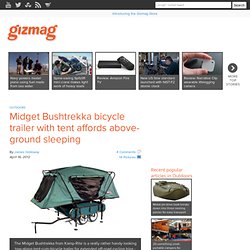 Midget Bushtrekka bicycle trailer with tent affords above-ground sleeping - Images