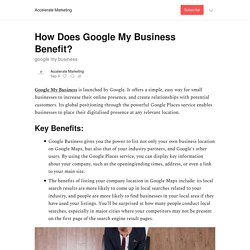 How Does Google My Business Benefit?