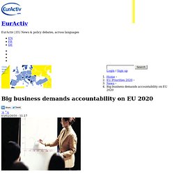 Big business demands accountability on EU 2020