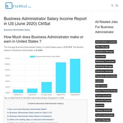 Business Administrator Salary Income Report in US (June 2020) CtrlSal