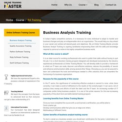 Business Analysis Training Online Training Master