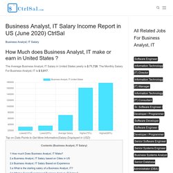 Business Analyst, IT Salary Income Report in US (June 2020) CtrlSal