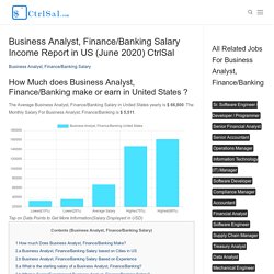 Business Analyst, Finance/Banking Salary Income Report in US (June 2020) CtrlSal