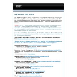 IBM Business Value Analyst - Powered by Alinean