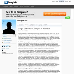 Scope Of Business Analysts in Mumbai by imexpert109
