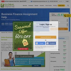 Business Finance Assignment Help Online by Academic Experts