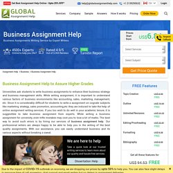 Business Assignment Help and Writing Service in UK