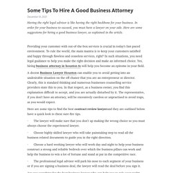 Some Tips To Hire A Good Business Attorney