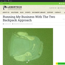 Running My Business With The Two Backpack Approach