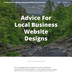 Advice For Local Business Website Designs