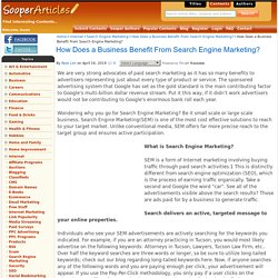 How Does a Business Benefit From Search Engine Marketing? - Search Engine Marketing