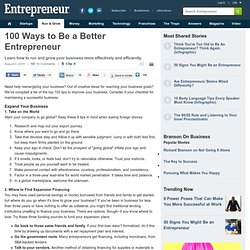 business, build your business - 100 Ways to Be a Better Entrepreneur
