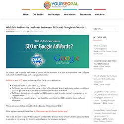 Which is better for business between SEO and Google AdWords? – YourSeoPal.com