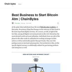 Best Business to Start Bitcoin Atm