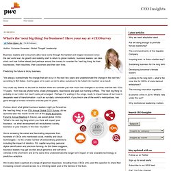 What’s the 'next big thing' for business? Have your say at #CEOSurvey - CEO insights