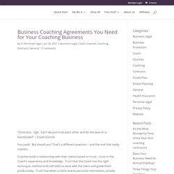 Business Coaching Agreements You Need for Your Coaching Business
