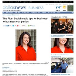 The Five: Social media tips for business-to-business companies