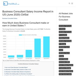 Business Consultant Salary Income Report in US (June 2020) CtrlSal