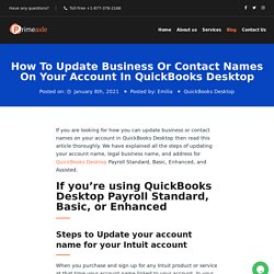 Update Business Or Contact Names On Your QuickBooks Account