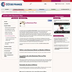 Ecrire votre Business Plan : étapes création d entreprise avec CCI.fr