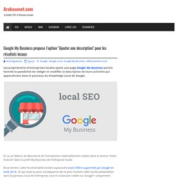 Google My Business propose l’option "Ajouter une description" pour les résultats locaux