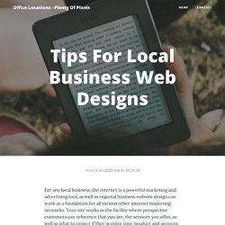 Tips For Local Business Web Designs