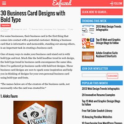 30 Business Card Designs with Bold Type
