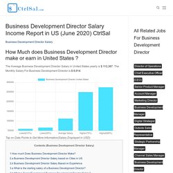 Business Development Director Salary Income Report in US (June 2020) CtrlSal