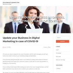 Update your Business in Digital Marketing in case of COVID-19