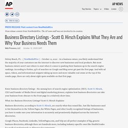 Business Directory Listings - Scott O. Hirsch Explains What They Are and Why Your Business Needs Them