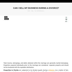 Can I Sell My Business During A Divorce