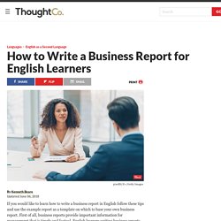 How to Write a Business Report for English Learners