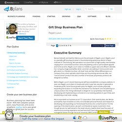 Gift Shop Sample Business Plan