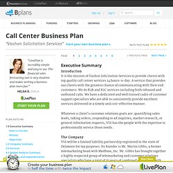 Call Center Business Plan Sample