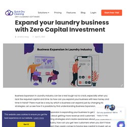 Get Business Expansion in Laundry Business with Zero Capital Investment