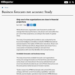 Business forecasts not accurate: Study