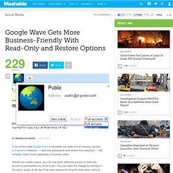 Google Wave Introduces Read-Only Wave Access