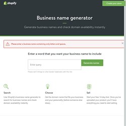 Business Name Generator - Free Company Name Generator