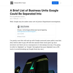 A Brief List of Business Units Google Could Be Separated Into