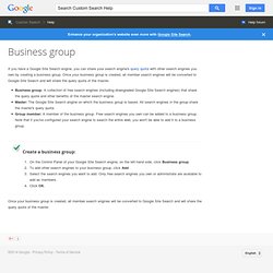 Business group - Custom Search Help