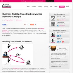 Business Models: Plugg Start-up winners Mendeley & Myngle