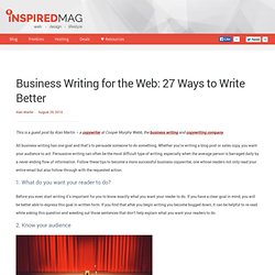 Business Writing for the Web: 27 Ways to Write Better