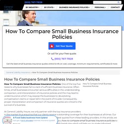 How To Compare Small Business Insurance Policies (2020)