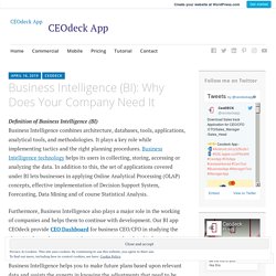Business Intelligence (BI): Why Does Your Company Need It – CEOdeck App