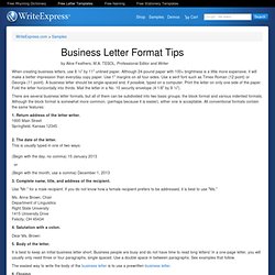 Business Letter Format Tips
