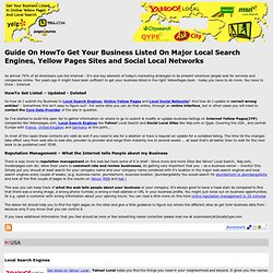 HowTo Get Your Business Listed on Local Search Engines, Online Yellow Pages & Local Social Sites